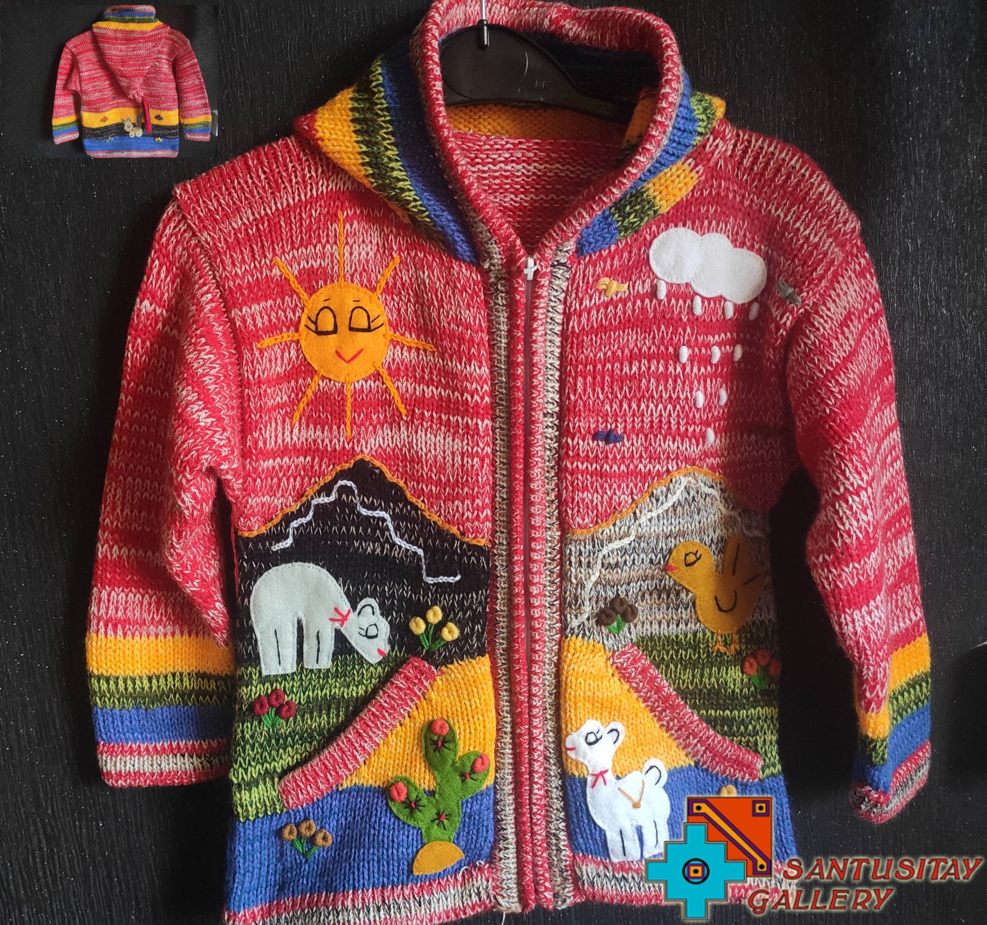 5-6 Jahre Alte Pullover Mädchen Jungen Kinder Lange Hoodie Strickjacke Fleece Fee Alpaka Wolle Weich Warm Gestrickt Spaß Applikation von Santusitay
