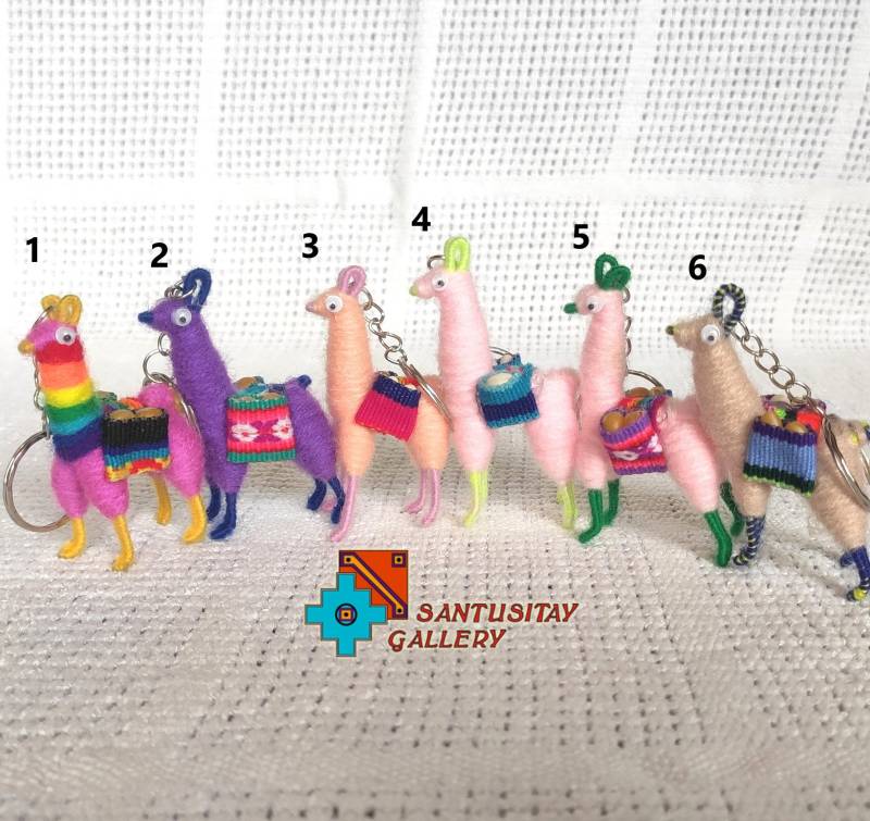 Außergewöhnliche Alpakas Schlüsselanhänger Aus Alpakawolle Anden Accessoires Witziger Taschendekoration Bunt Glücksgeschenk von Santusitay