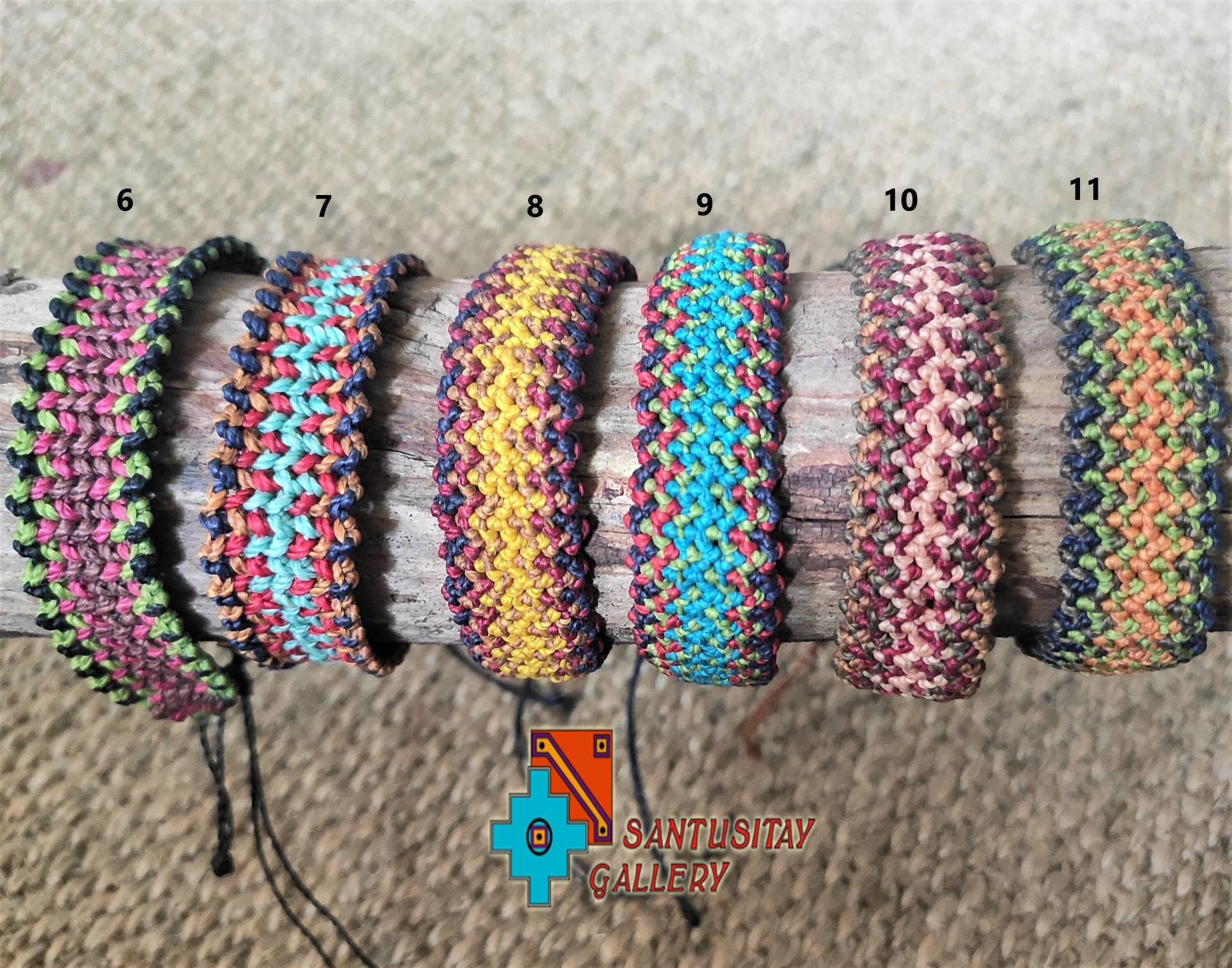 Camino Inka Makramee Armband Freundschaftsarmband Baumwolle Gewachst Kordel Twist Handarmband Bunt Hippi Boho Gewebt von Santusitay