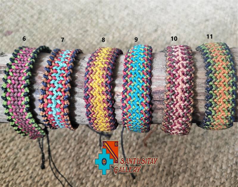 Camino Inka Makramee Armband Freundschaftsarmband Baumwolle Gewachst Kordel Twist Handarmband Bunt Hippi Boho Gewebt von Santusitay