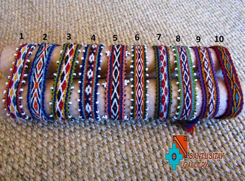 Gewebt Auf Dem Webstuhl Armband Freundschaft Alpaka Wolle Handgemacht Twist Handgefertigte Bunte Hippi Boho Rasta Braun Beige Blau Gewebt von Santusitay