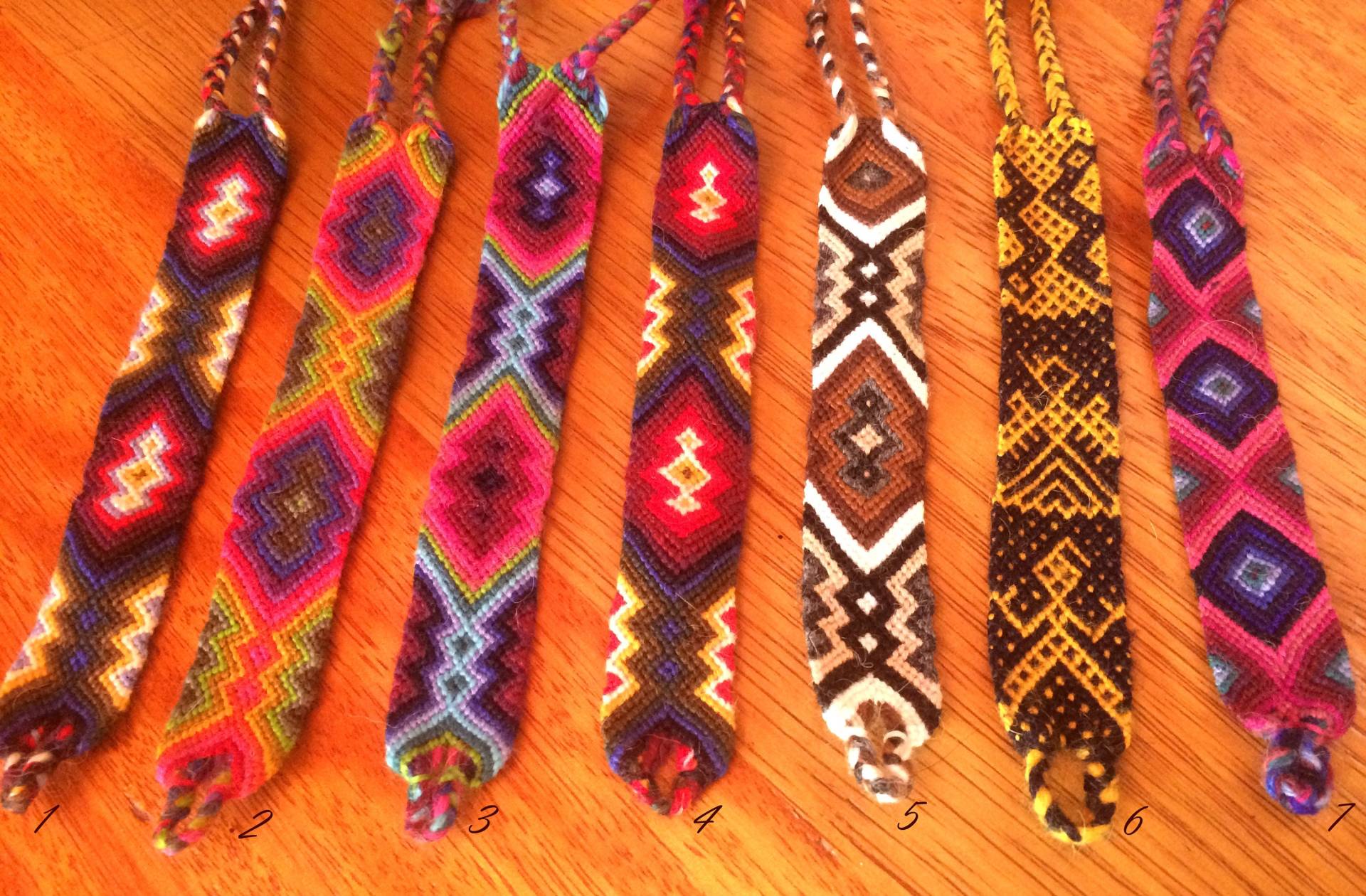 Makramee Armband Freundschaft Alpaka Wolle Hand Made Twist Handgearbeitetes Bunt Hippi Boho Rasta Braun Beige Blau Gewebt von Santusitay