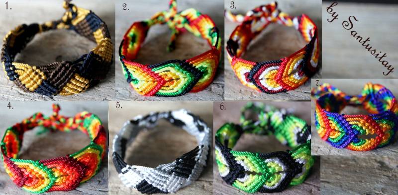 Makramee Armband Freundschaft Baumwolle Schnur Twist Hand Bunte Hippi Boho von Santusitay