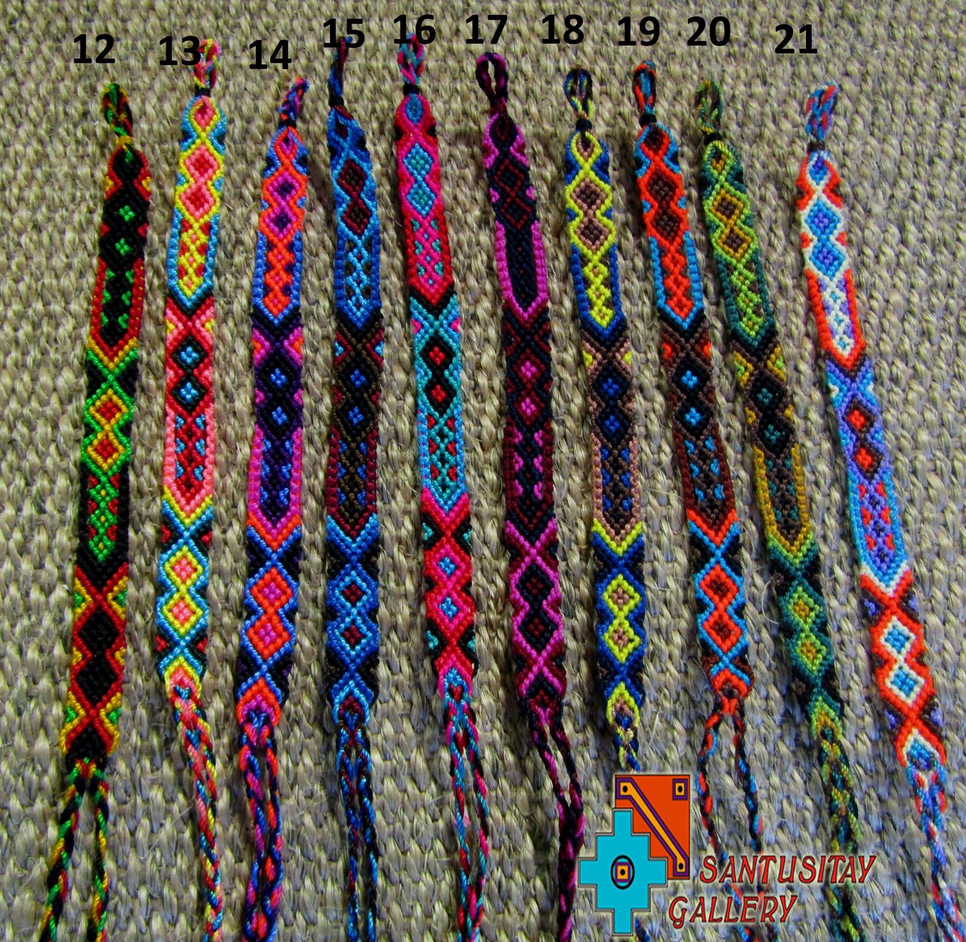 Makramee Armband Freundschaftsband Baumwollkordel Twist Handarmband Bunt Hippi Boho Rasta Braun Beige Blau Gewebt von Santusitay