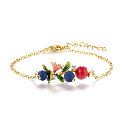 Santuzza Armband aus 925er Sterlingsilber für Damen, Emaille-Edelstein aus Sterlingsilber, Spinell von Santuzza