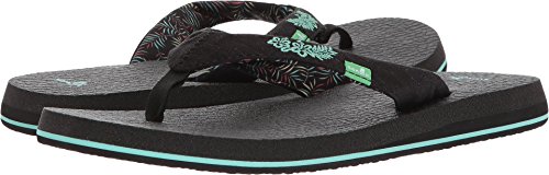 Sanuk Damen Yoga 2 Flipflop, Palmen Black Paradise, 35.5 EU von Sanuk