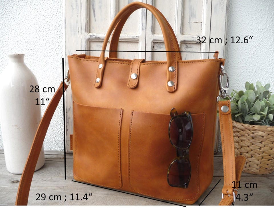 Leder Crossbody Tasche Damen Cognac Braun, Damen, Handtasche Mit Wählbaren Optionen, Hochwertiges Robustes Leder von SanumiLeatherGoods