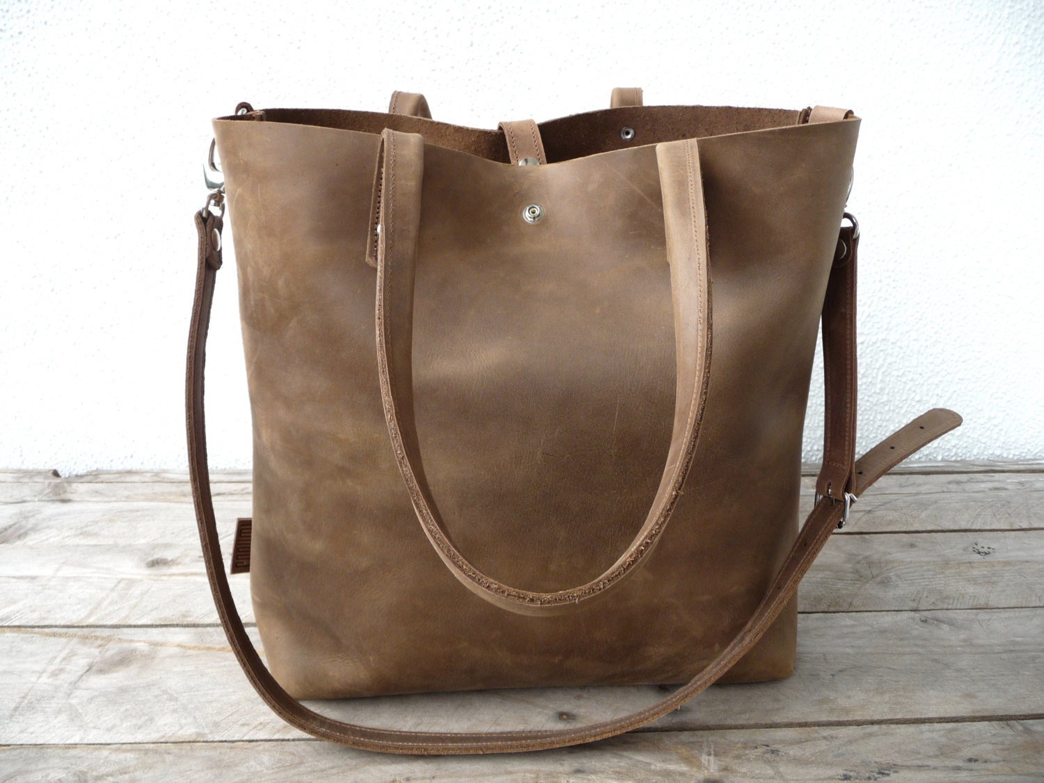 Ledertasche, Große Ledertasche Damen, Schultertasche Aus Leder, Für Laptop, Notebook, Enie - Braun von SanumiLeatherGoods