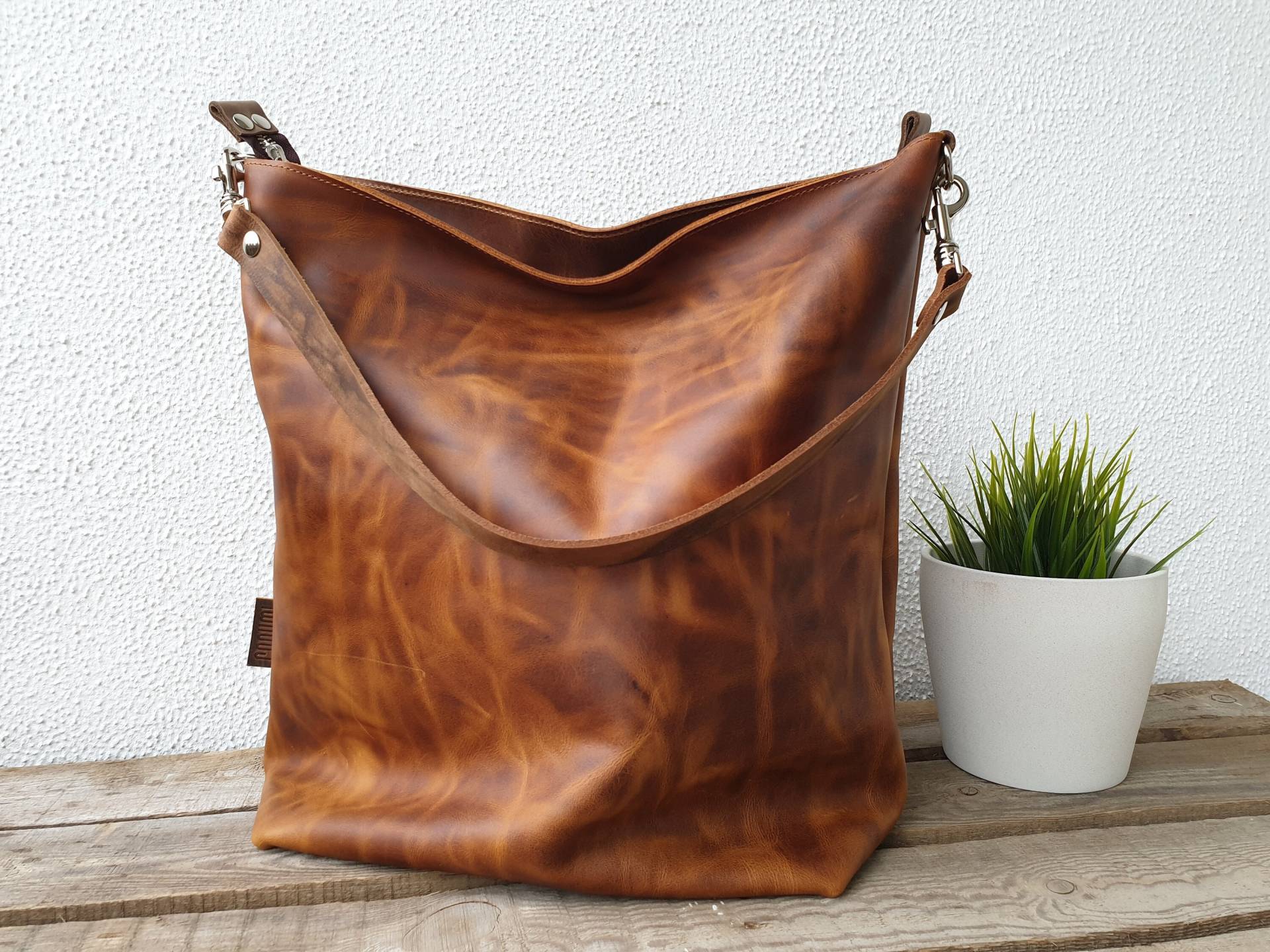 Xl Lederbeutel Braun, Große Hobo Tasche, Damen Schultertasche Für Die Arbeit Oder Freizeit, 40 cm X 36 16 cm, Ca. 0, 8 Kg Leicht von SanumiLeatherGoods