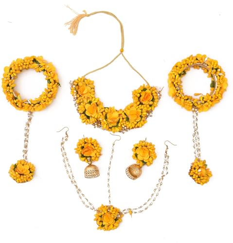 Sanvatsar Home Flower Stoff Handgefertigter Schmuck für Haldi Babyparty Mehndi Godbharai Set für Frauen Mädchen Blumen Schmuck Geschenk Groß Blume Kein Edelstein Sanvatsar Home Flower Stoff Handgefertigter Schmuck für Haldi Babyparty Mehndi Godbharai Set für Frauen Mädchen Blumen Schmuck Geschenk Groß Blume Kein Edelstein von Sanvatsar