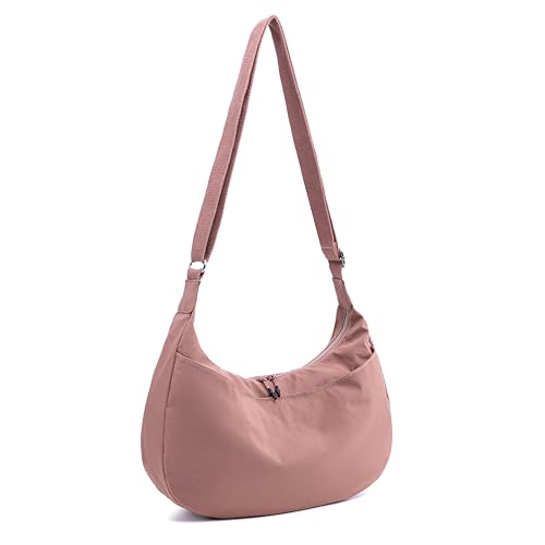 Leichte Halbmond-Tasche Nylon Crossbody Taschen für Frauen Multi-Pocket Sling Hobo Luna Bag Damen Schultertasche Handtasche für Reisen, A-Rose Leichte Halbmond-Tasche Nylon Crossbody Taschen für Frauen Multi-Pocket Sling Hobo Luna Bag Damen Schultertasche Handtasche für Reisen, A-Rose von Sanxiner