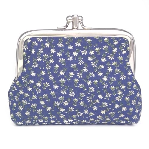 Sanxiner Damen Netter Blumenschnalle Geldbörsen Vintage-Beutel Kiss-Sperre Portemonnaie Wallets Einheitsgröße 11 von Sanxiner