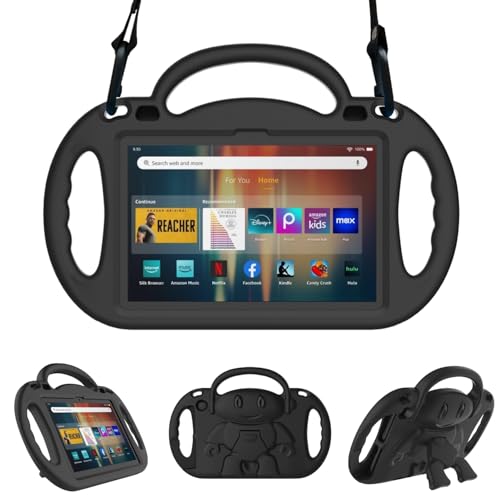 Sanyetral Stoßfeste Kinder-Tablet-Hülle mit Griff, Halterung und Schultergurt, nicht kompatibel mit Nokia TCL, Schwarz Sanyetral Stoßfeste Kinder-Tablet-Hülle mit Griff, Halterung und Schultergurt, nicht kompatibel mit Nokia TCL, Schwarz von Sanyetral