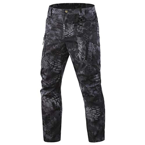 Sanykongy Militär Taktische Camouflage Militär Multi-Pocket Hose Wandern Trekking Jogger Sweatpants, Schwarze Python, 41-44.5 von Sanykongy