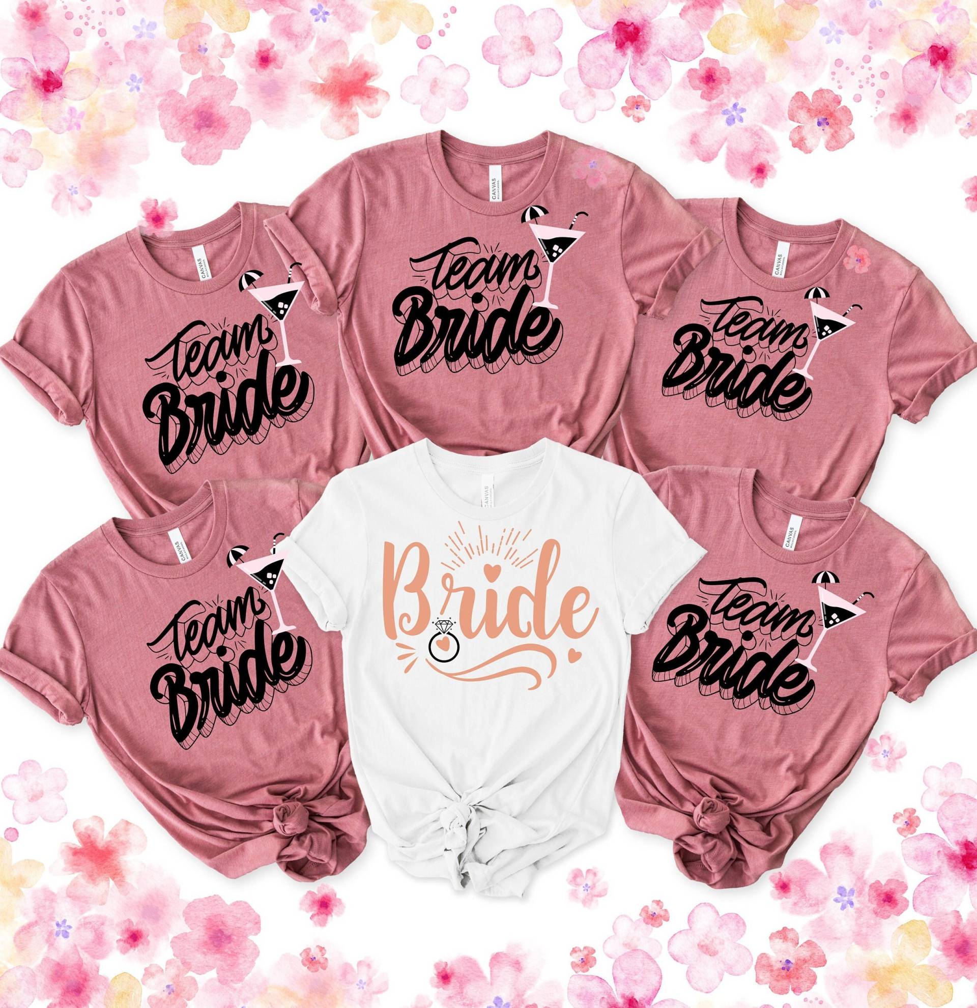 Bride T-Shirt, Braut Shirt, Jga Bachelorette Party Shirts, Hochzeit 2025 von SanyliciousDesigns