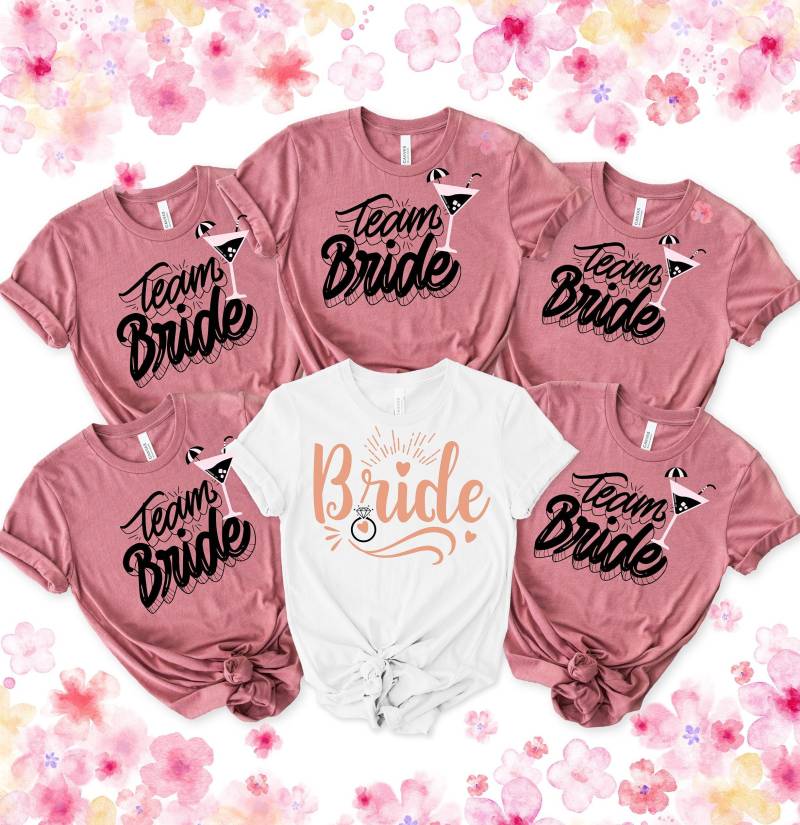 Bride T-Shirt, Braut Shirt, Jga Bachelorette Party Shirts, Hochzeit 2025 von SanyliciousDesigns
