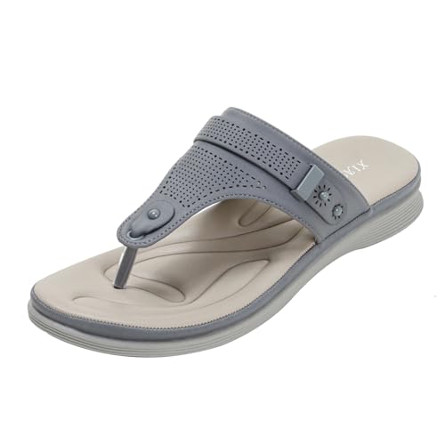 Keilsandalen für Frauen Flip-Flops, Sommer Keile Slip auf Walking Plattform Sandalen, Offene Zehe Schlüpfen Flach Clip-Zehe (Color : Style 2, Size : EU(CN)37/US6) von SanzIa