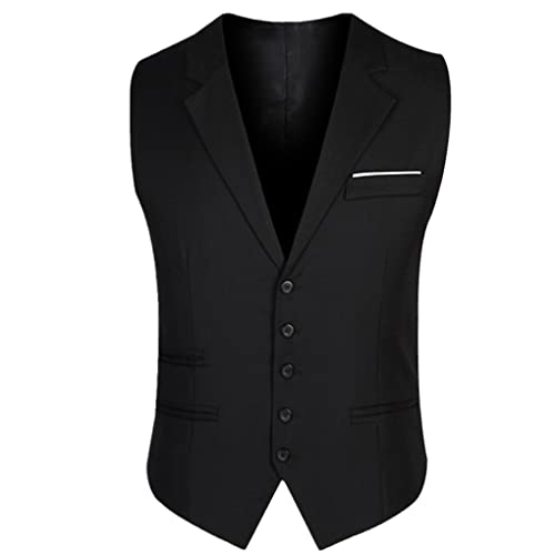 Anzugwesten Für Herren Slim Fit Anzugweste Herren Casual Weste Formale Business Weste Jacke Black M von SaoBiiu