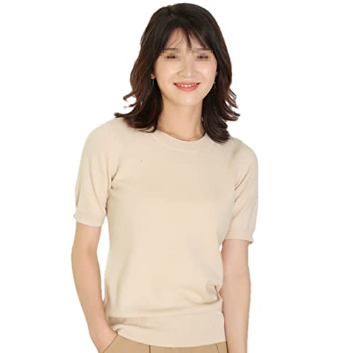 Damen Rundhals Pullover Shirt Damen Pullover Kurzarm Pullover T-Shirts Kurze Oberteile von SaoBiiu