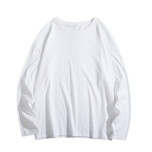 Frauen Casual Langarm Sweatshirts Frauen Streetwear Baggy Hip Hop Basic Pullover Oversized, weiß, 38 von SaoBiiu