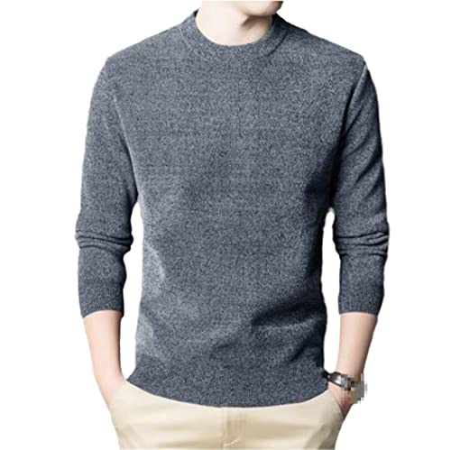Herbst Winter Chenille Pullover Pullover Herren Lose Bottoming Sweater Rundhals Dicker Warm Samt Pullover, grau, Small von SaoBiiu