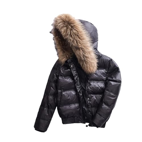 SaoBiiu Damen Daunenjacke Mit Kapuze Weiße Ente Jacken Winter Kurze Warme Mäntel Parkas Weibliche Oberbekleidung Black S von SaoBiiu