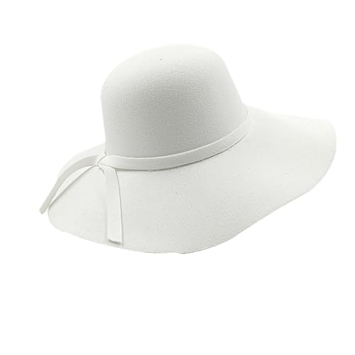 SaoBiiu Damen Fedora-Hut mit breiter Krempe, Filz, Schlapphut, Sonnenschleife, Derby-Hut für Damen, 28, 6 7/8-7 1/8 SaoBiiu Damen Fedora-Hut mit breiter Krempe, Filz, Schlapphut, Sonnenschleife, Derby-Hut für Damen, 28, 6 7/8-7 1/8 von SaoBiiu