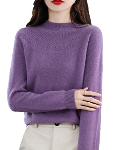 SaoBiiu Damen Kaschmir Pullover Damen Halber Rollkragen Pullover Winter Strick Bottoming Shirt Tops 100% Wolle Pullover von SaoBiiu