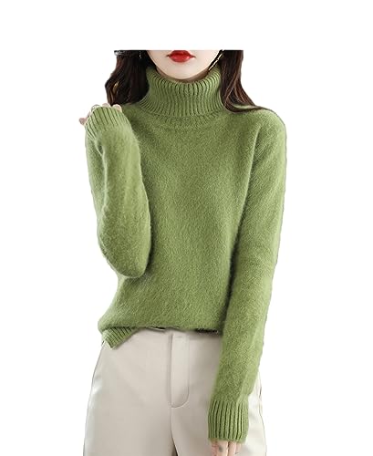 SaoBiiu Damen Pullover Kaschmir Rollkragenpullover Strickpullover Lockere Weiche Langarm Oberteile Winter Pullover EN8 XXL von SaoBiiu