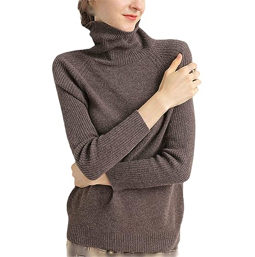 SaoBiiu Damen Rollkragen Merino Wolle Kaschmir Pullover Winter Weibliche Gestrickte Pullover Pullover Brown M von SaoBiiu