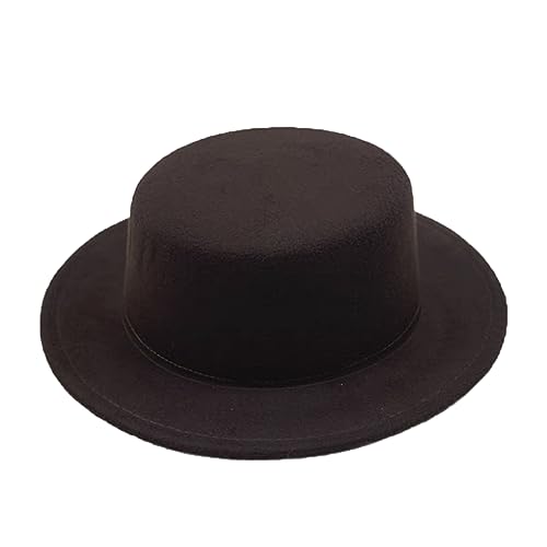 SaoBiiu Einfarbig Fedora Hut Herbst Winter Nachahmung Woolen Bowler Hut Frauen Männer Flache Top Filz Kappe Dame Trilby Hut von SaoBiiu