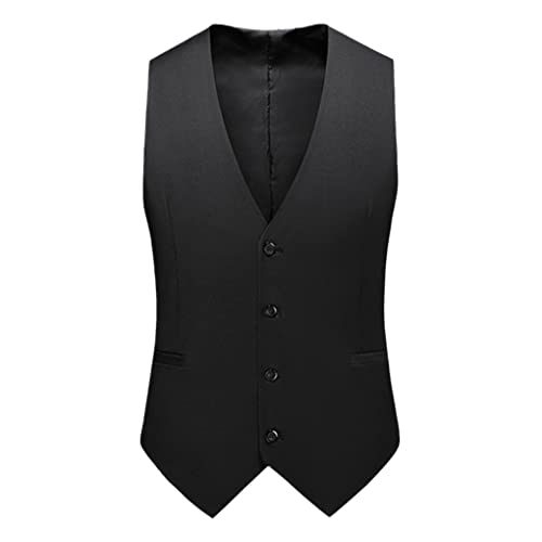 SaoBiiu Herren Business Casual Anzug Weste Gentleman Bankett Weste Hochzeit Groomman Kleid Weste Black 6XL von SaoBiiu