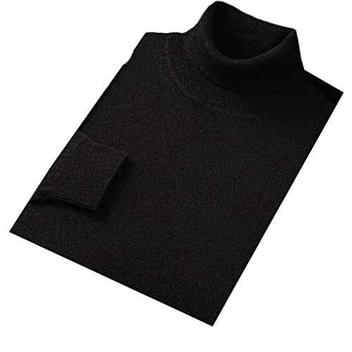 SaoBiiu Herren Pullover Aus Reinem Kaschmir Mit Rollkragen Verdickter Kaschmir Strickpullover Black 3XL von SaoBiiu