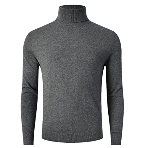 SaoBiiu Leichter Rollkragenpullover Aus Merino Wolle Für Herren Warmer Dicker Winterpullover Dark gray9 4XL von SaoBiiu