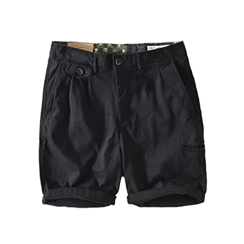 SaoBiiu Sommer Frühling Herren Baumwolle Lässige Shorts Arbeitskleidung Große Tasche Lässige Männliche Kurze Hosen Black 32 von SaoBiiu