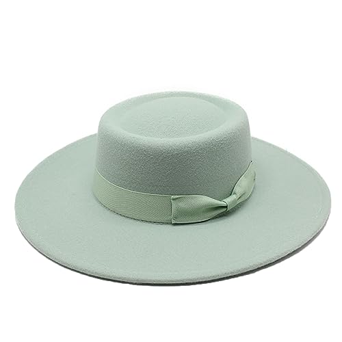 SaoBiiu Winter Fedora Hut Flat Top Hut Mode Männer Und Frauen Filz Jazz Hut von SaoBiiu