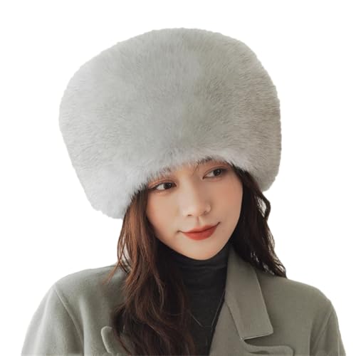 Wintermütze für Damen, warm, flauschig, russische Mütze, modische Schneemütze, a, Einheitsgröße von SaoBiiu