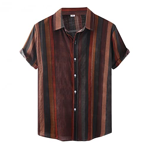 Saohuo Herren Sommerhemd Casual Freizeithemd Atmungsaktiv Bequemes Kurzarm Hemd Männer Handsome Leicht Shirts Oberteile Tops Regular Fit Herrenhemden Hawaiihemd von Saohuo