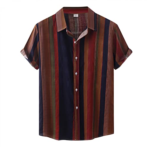 Saohuo Herren Sommerhemd Casual Freizeithemd Atmungsaktiv Bequemes Kurzarm Hemd Männer Handsome Leicht Shirts Oberteile Tops Regular Fit Herrenhemden Hawaiihemd von Saohuo