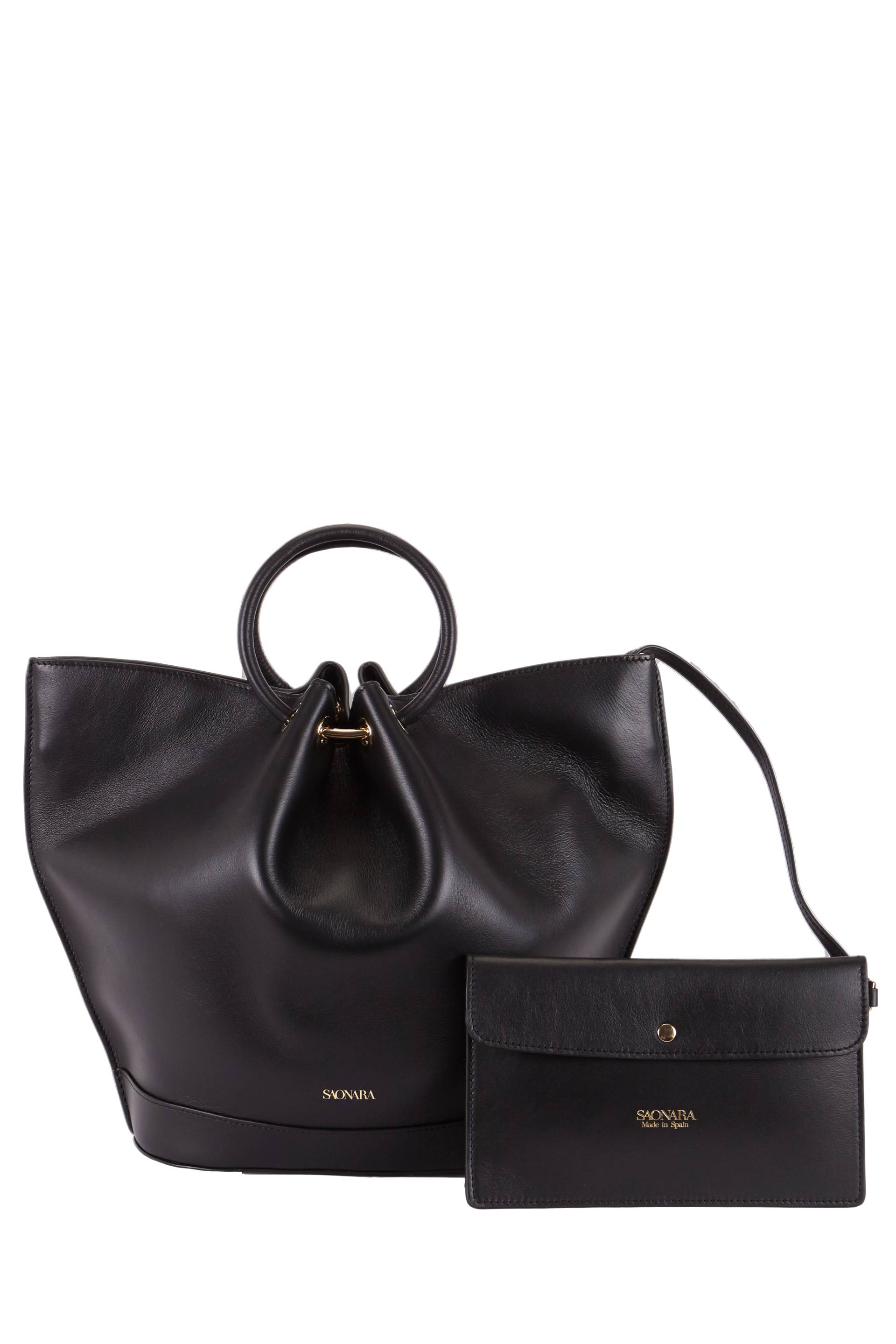 SAONARA BLACK LEATHER CARRY CASE - Black - Saonara - Tote bags SAONARA BLACK LEATHER CARRY CASE - Black - Saonara - Tote bags von Saonara