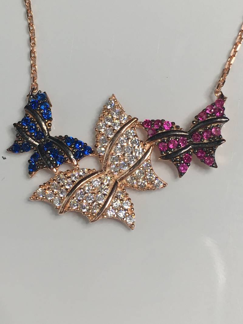 sterlingsilber Schmetterlingsanhänger Verarbeiteten Edelsteine von SapLine