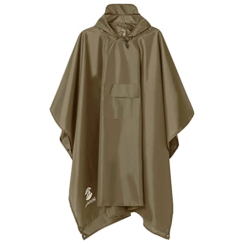 Regenponcho Wandern Radfahren Outdoor 3in1 Damen/Herren Regencape Wiederverwendbar Poncho Umhang Matte Regenmantel Braun von SaphiRose PONCHO