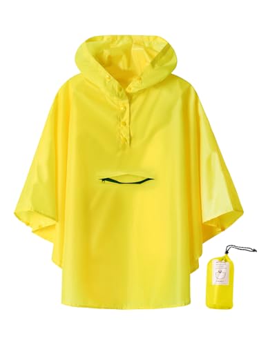 Leichter Kinder-Regenponcho, wasserdicht, Outwear Regenmantel - Gelb - X-Large von SaphiRose