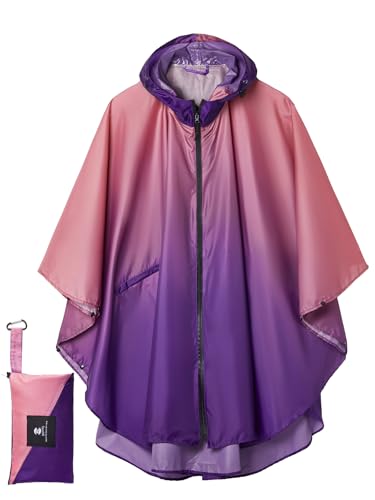 SaphiRose Regenponcho mit Kapuze für Erwachsene, Regenmantel mit Taschen, Einheitsgröße von SaphiRose