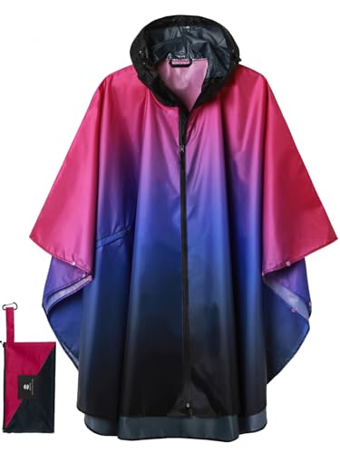 SaphiRose Regenponcho mit Kapuze für Erwachsene, Regenmantel mit Taschen, Einheitsgröße von SaphiRose