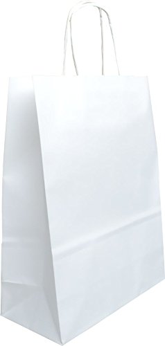 Saphir-Tec Papier-Tragetaschen TOPTWIST 24 x 11 x 31cm - weiß von Saphir-Tec
