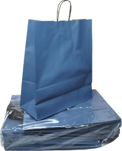 Saphir-Tec Papier-Tragetaschen TOPTWIST 24x11x31cm blau - 50 Stück von Saphir-Tec