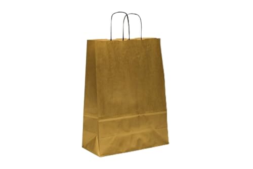 Saphir-Tec Papier-Tragetaschen TOPTWIST 24x11x31cm gold - 150 Stück von Saphir-Tec
