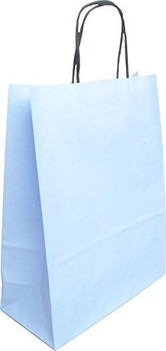 Saphir-Tec Papier-Tragetaschen TOPTWIST 32x14x42cm hellblau - 50 Stück von Saphir-Tec