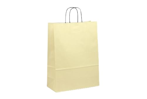 Saphir-Tec Papier-Tragetaschen TOPTWIST 32x14x42cm ivory - 50 Stück von Saphir-Tec